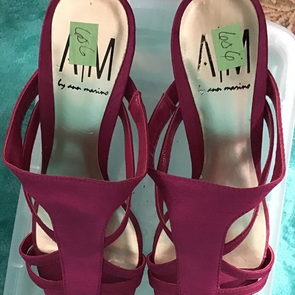 💚3/$25 Vintage 90s Ann Marino pink strappy sandal heels size 6.5 with 2” heels - Picture 2 of 6